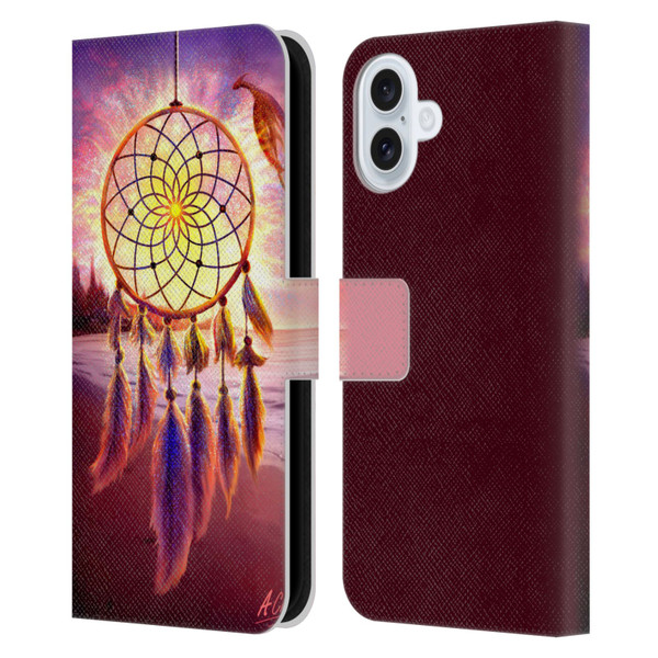 Anthony Christou Fantasy Art Beach Dragon Dream Catcher Leather Book Wallet Case Cover For Apple iPhone 16 Plus