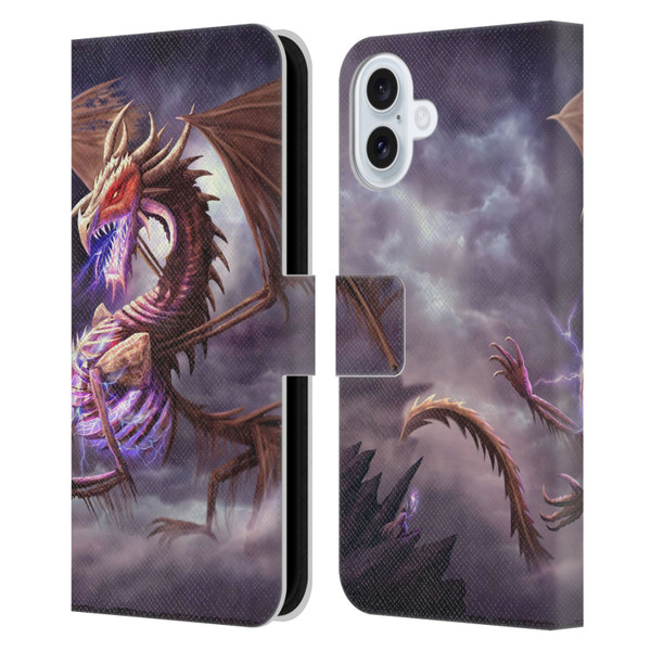Anthony Christou Fantasy Art Bone Dragon Leather Book Wallet Case Cover For Apple iPhone 16 Plus