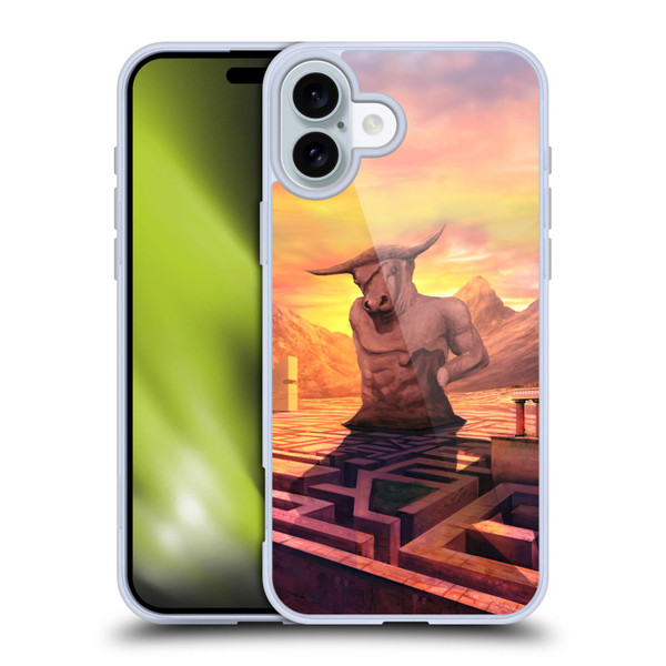 Anthony Christou Fantasy Art Minotaur In Labyrinth Soft Gel Case for Apple iPhone 16 Plus