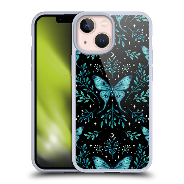 Episodic Drawing Art Butterfly Pattern Soft Gel Case for Apple iPhone 13 Mini