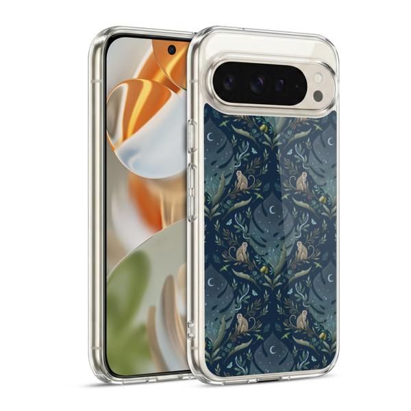 Episodic Drawing Art Monkey Tropical Light Pattern Soft Gel Case for Google Pixel 9 / Pixel 9 Pro