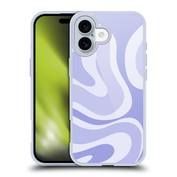 Kierkegaard Design Studio Art Modern Liquid Swirl Purple Soft Gel Case for Apple iPhone 16