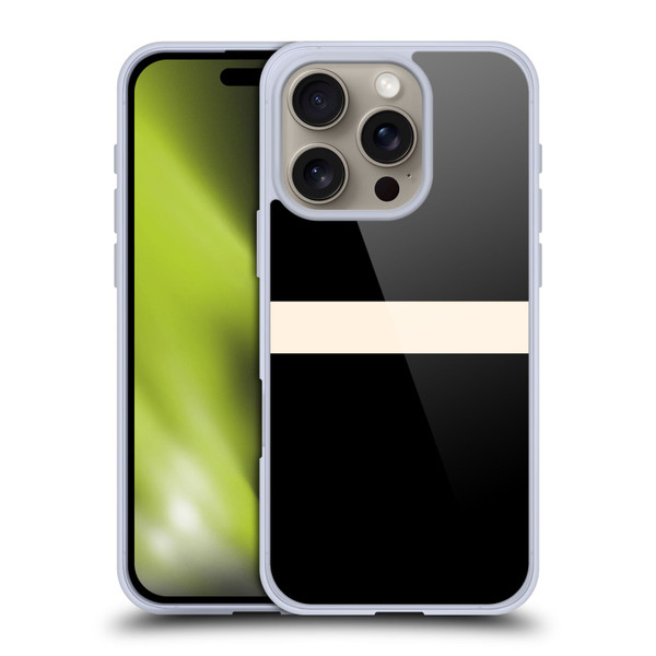 Kierkegaard Design Studio Art Stripe Minimalist Black Cream Soft Gel Case for Apple iPhone 16 Pro