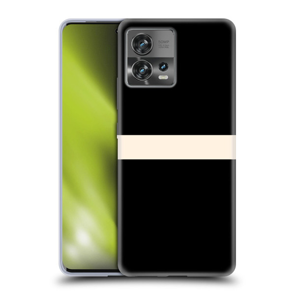 Kierkegaard Design Studio Art Stripe Minimalist Black Cream Soft Gel Case for Motorola Moto Edge 30 Fusion