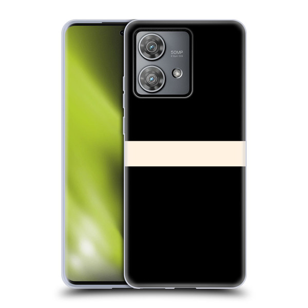 Kierkegaard Design Studio Art Stripe Minimalist Black Cream Soft Gel Case for Motorola Edge 40 Neo 5G