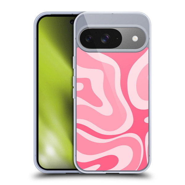 Kierkegaard Design Studio Art Modern Liquid Swirl Candy Pink Soft Gel Case for Google Pixel 9 / Pixel 9 Pro