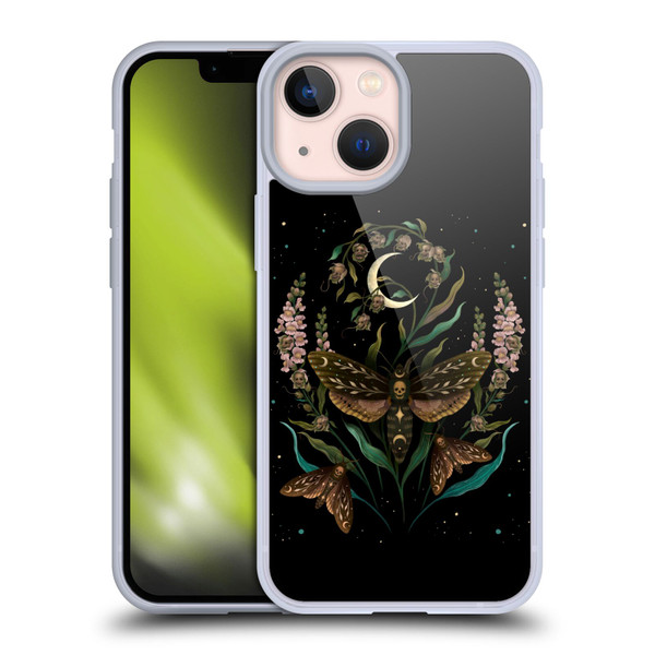 Episodic Drawing Illustration Animals Death Head Soft Gel Case for Apple iPhone 13 Mini