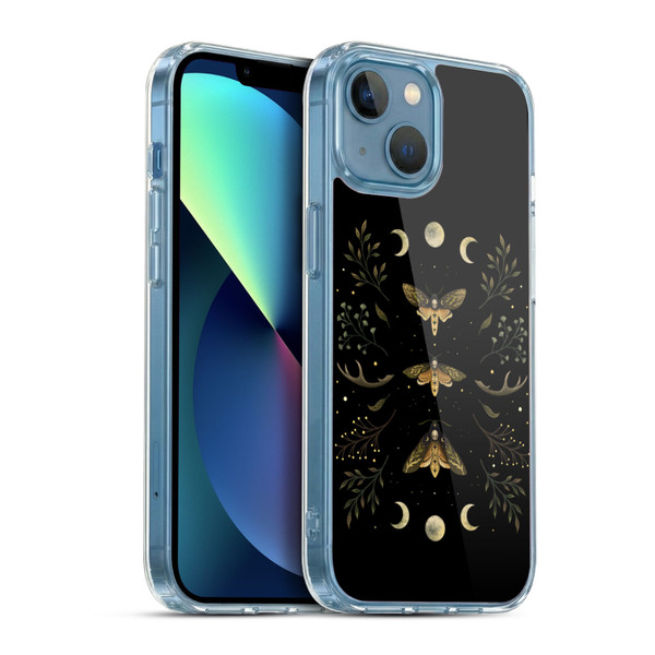 Episodic Drawing Illustration Animals Death Head Moth Night Soft Gel Case for Apple iPhone 13 Mini & MagSafe