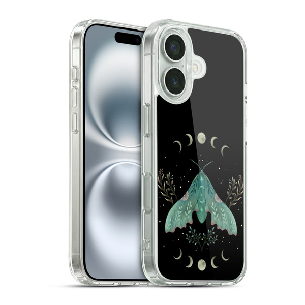 Episodic Drawing Illustration Animals Moon & Moth Soft Gel Case for Apple iPhone 16 & MagSafe