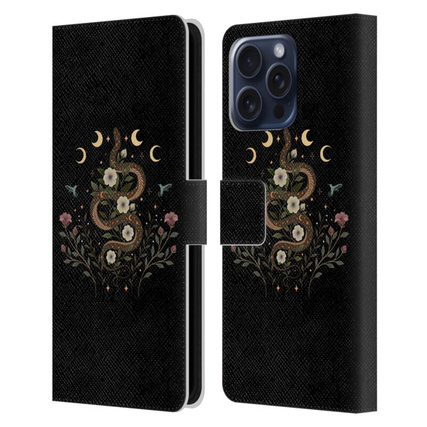 Episodic Drawing Illustration Animals Serpent Spell Leather Book Wallet Case Cover For Apple iPhone 16 Pro Max
