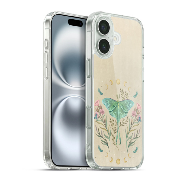 Episodic Drawing Illustration Animals Moth, Butterflies, & Flowers Soft Gel Case for Apple iPhone 16 Plus & MagSafe