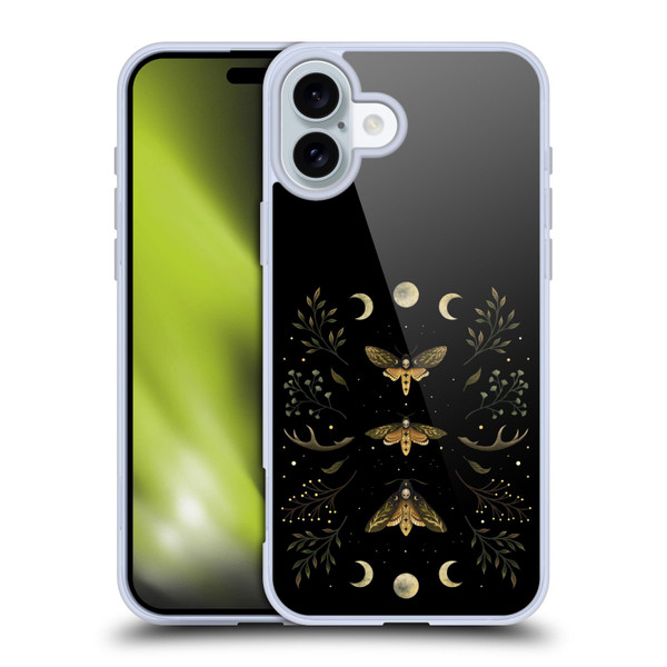 Episodic Drawing Illustration Animals Death Head Moth Night Soft Gel Case for Apple iPhone 16 Plus