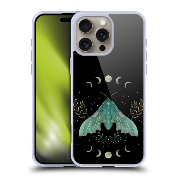 Episodic Drawing Illustration Animals Moon & Moth Soft Gel Case for Apple iPhone 16 Pro Max
