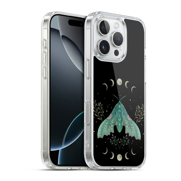 Episodic Drawing Illustration Animals Moon & Moth Soft Gel Case for Apple iPhone 16 Pro & MagSafe