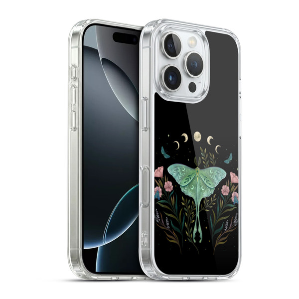 Episodic Drawing Illustration Animals Moth and Flowers Soft Gel Case for Apple iPhone 16 Pro & MagSafe