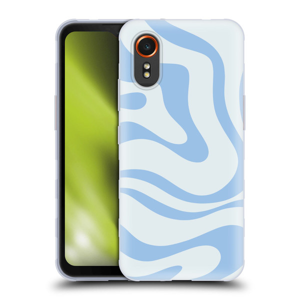 Kierkegaard Design Studio Art Blue Abstract Swirl Pattern Soft Gel Case for Samsung Galaxy Xcover7 5G