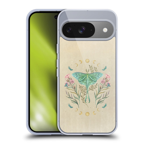 Episodic Drawing Illustration Animals Moth, Butterflies, & Flowers Soft Gel Case for Google Pixel 9 / Pixel 9 Pro