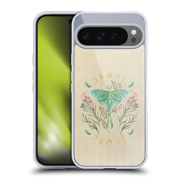 Episodic Drawing Illustration Animals Moth, Butterflies, & Flowers Soft Gel Case for Google Pixel 9 Pro XL