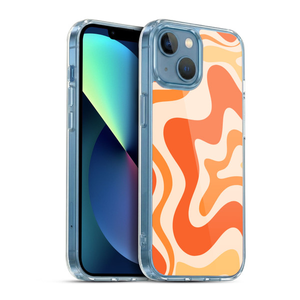 Kierkegaard Design Studio Retro Abstract Patterns Tangerine Orange Tone Soft Gel Case for Apple iPhone 13 Mini & MagSafe