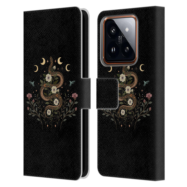Episodic Drawing Illustration Animals Serpent Spell Leather Book Wallet Case Cover For Xiaomi 14