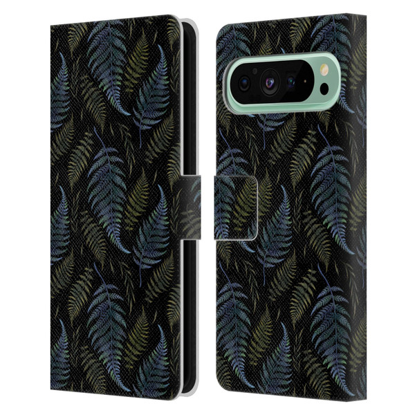 Episodic Drawing Pattern Leaves Leather Book Wallet Case Cover For Google Pixel 9 Pro XL