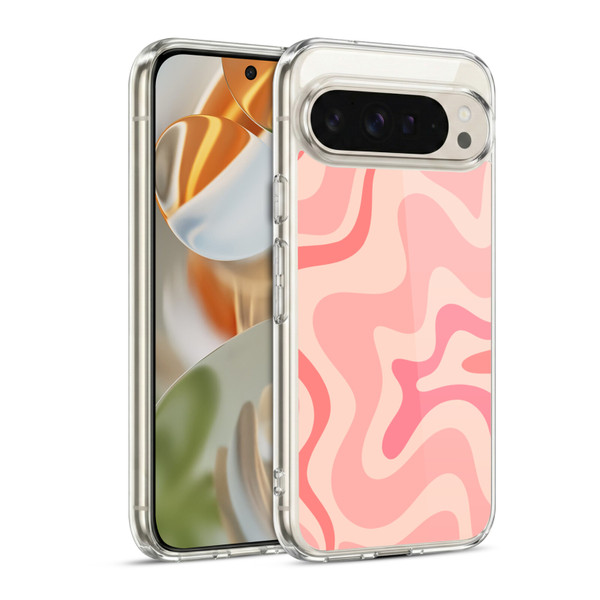 Kierkegaard Design Studio Retro Abstract Patterns Soft Pink Liquid Swirl Soft Gel Case for Google Pixel 9 / Pixel 9 Pro