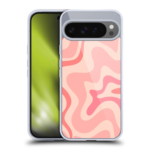 Kierkegaard Design Studio Retro Abstract Patterns Soft Pink Liquid Swirl Soft Gel Case for Google Pixel 9 Pro XL
