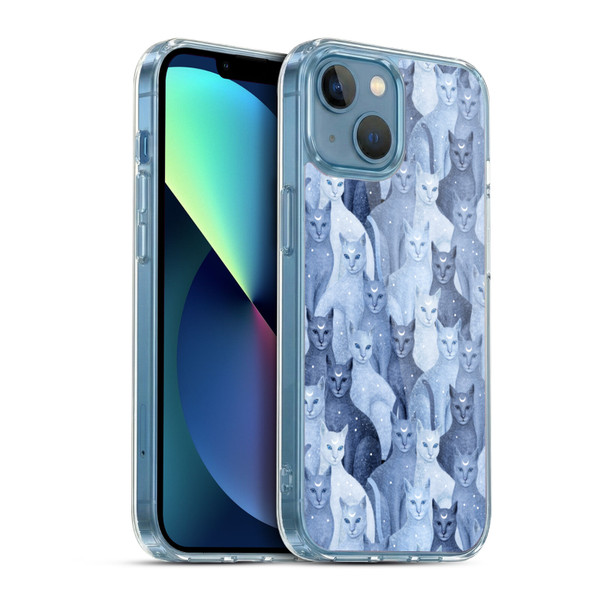 Episodic Drawing Pattern Cats Soft Gel Case for Apple iPhone 13 Mini & MagSafe