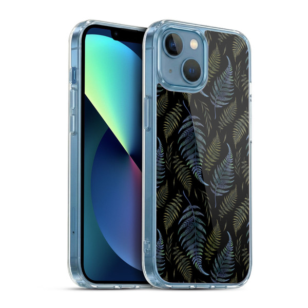 Episodic Drawing Pattern Leaves Soft Gel Case for Apple iPhone 13 Mini & MagSafe