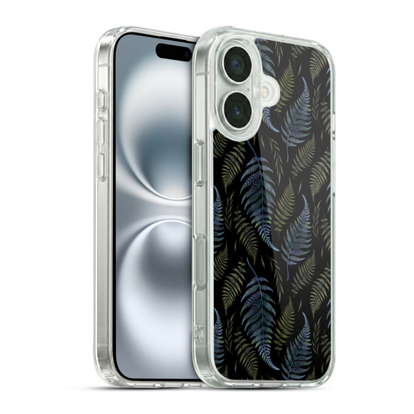 Episodic Drawing Pattern Leaves Soft Gel Case for Apple iPhone 16 & MagSafe