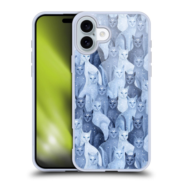 Episodic Drawing Pattern Cats Soft Gel Case for Apple iPhone 16 Plus