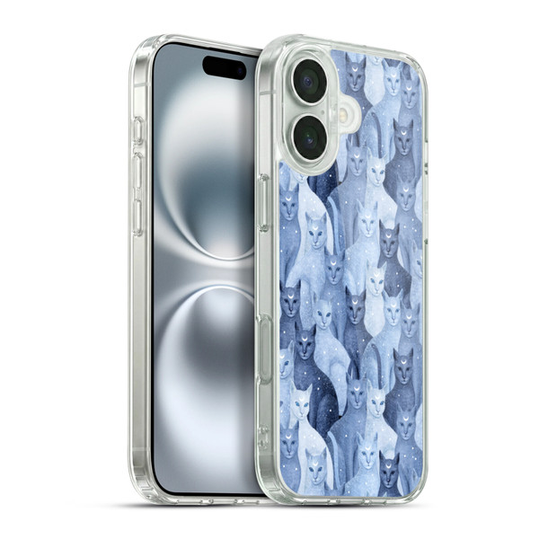 Episodic Drawing Pattern Cats Soft Gel Case for Apple iPhone 16 Plus & MagSafe