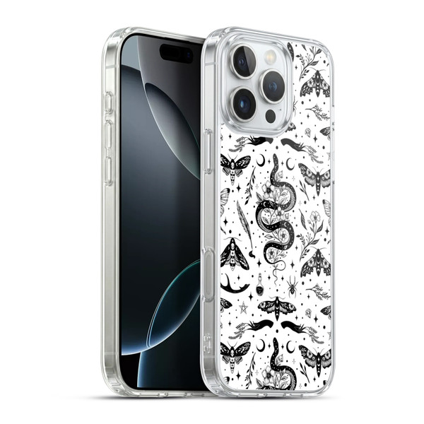 Episodic Drawing Pattern Flash Tattoo Soft Gel Case for Apple iPhone 16 Pro Max & MagSafe