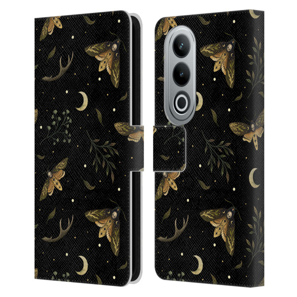 Episodic Drawing Pattern Death Head Moth Leather Book Wallet Case Cover For OPPO OnePlus Ace 3V 5G