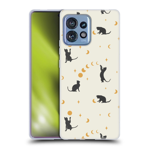 Episodic Drawing Pattern Cat And Moon Soft Gel Case for Motorola Moto Edge 40 Pro