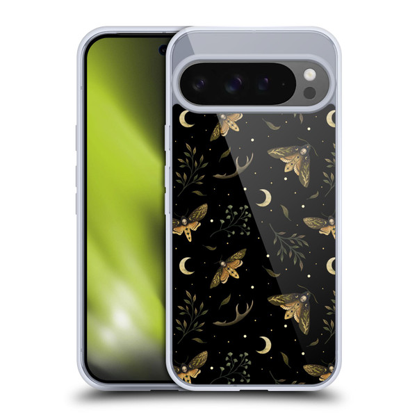 Episodic Drawing Pattern Death Head Moth Soft Gel Case for Google Pixel 9 Pro XL