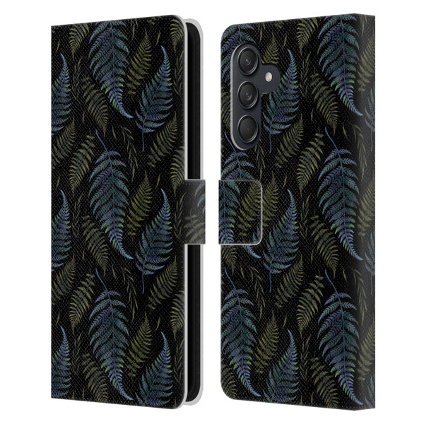 Episodic Drawing Pattern Leaves Leather Book Wallet Case Cover For Samsung Galaxy M55 5G