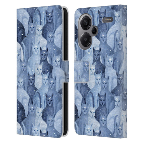 Episodic Drawing Pattern Cats Leather Book Wallet Case Cover For Xiaomi Redmi Note 13 Pro Plus 5G