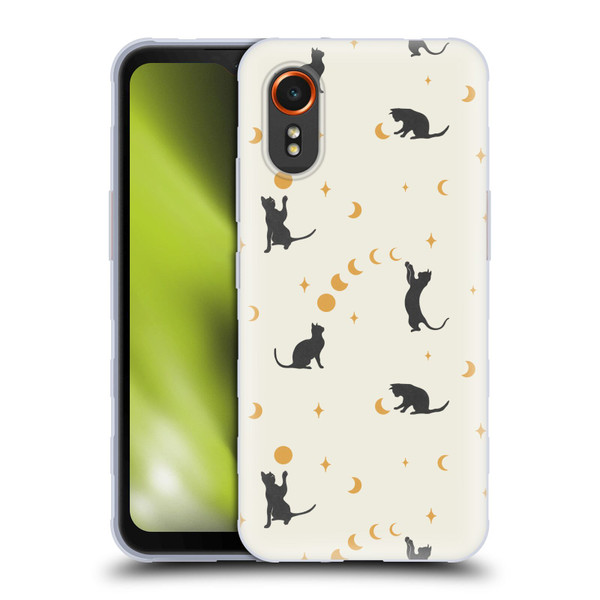 Episodic Drawing Pattern Cat And Moon Soft Gel Case for Samsung Galaxy Xcover7 5G