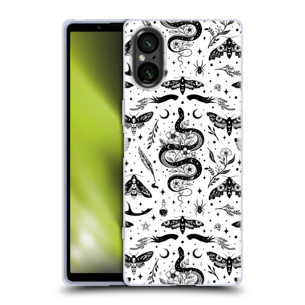 Episodic Drawing Pattern Flash Tattoo Soft Gel Case for Sony Xperia 5 V 5G