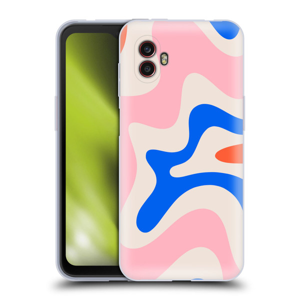Kierkegaard Design Studio Retro Abstract Patterns Pink Blue Orange Swirl Soft Gel Case for Samsung Galaxy Xcover6 Pro/Pro2