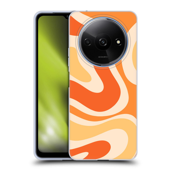 Kierkegaard Design Studio Retro Abstract Patterns Modern Orange Tangerine Swirl Soft Gel Case for Xiaomi Redmi A3