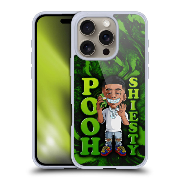 Pooh Shiesty Graphics Green Soft Gel Case for Apple iPhone 16 Pro