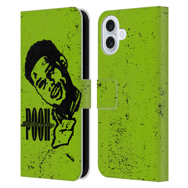 Pooh Shiesty Graphics Sketch Leather Book Wallet Case Cover For Apple iPhone 16 Plus