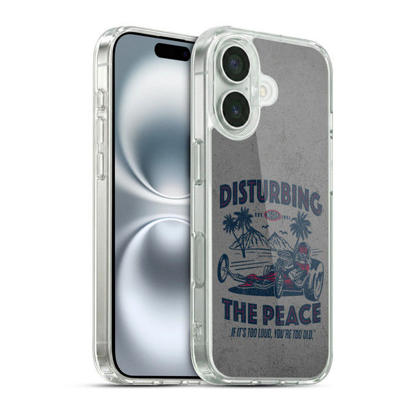 National Hot Rod Association Graphics Drag Peace Soft Gel Case for Apple iPhone 16 & MagSafe
