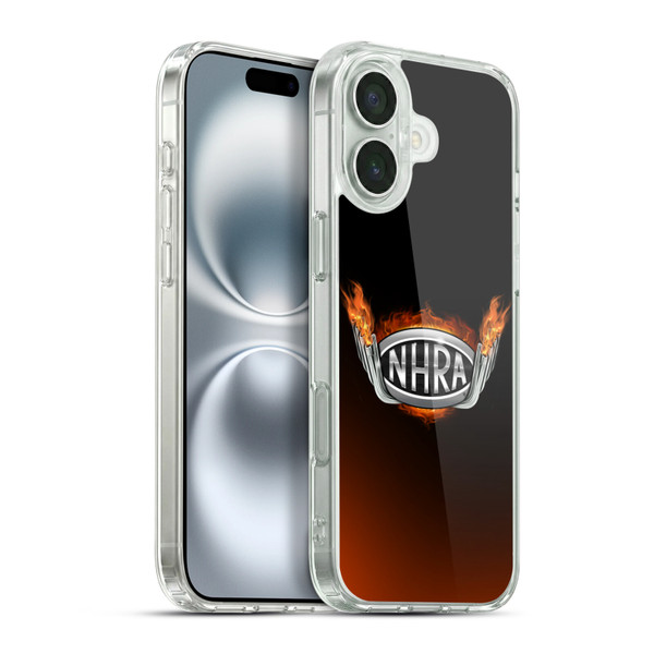National Hot Rod Association Graphics Fire Logo Soft Gel Case for Apple iPhone 16 Plus & MagSafe