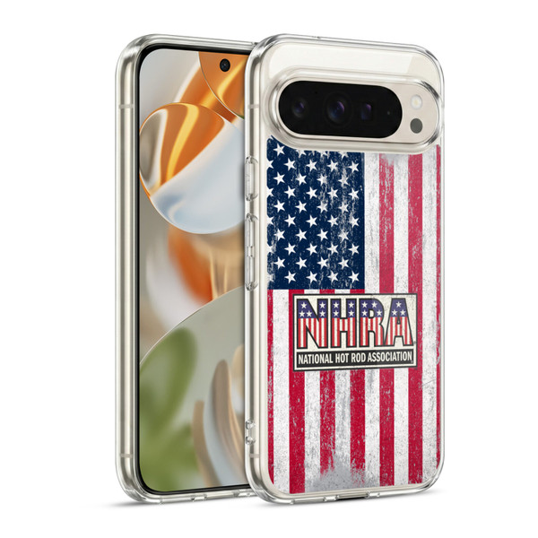 National Hot Rod Association Graphics US Flag Soft Gel Case for Google Pixel 9 / Pixel 9 Pro