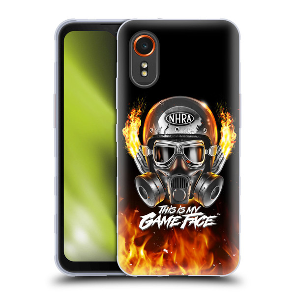 National Hot Rod Association Graphics Game Face Helmet Soft Gel Case for Samsung Galaxy Xcover7 5G