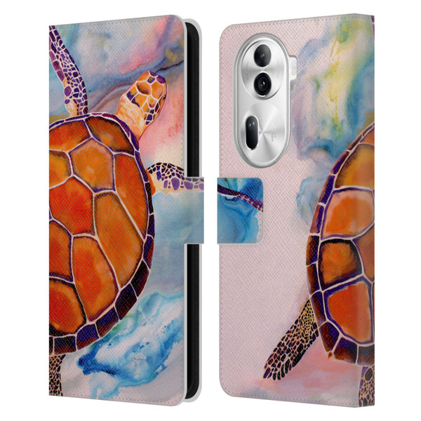 Jody Wright Animals Tranquility Sea Turtle Leather Book Wallet Case Cover For OPPO Reno11