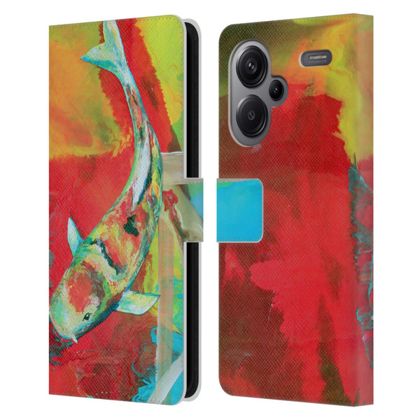 Jody Wright Animals Koi Fish Leather Book Wallet Case Cover For Xiaomi Redmi Note 13 Pro Plus 5G